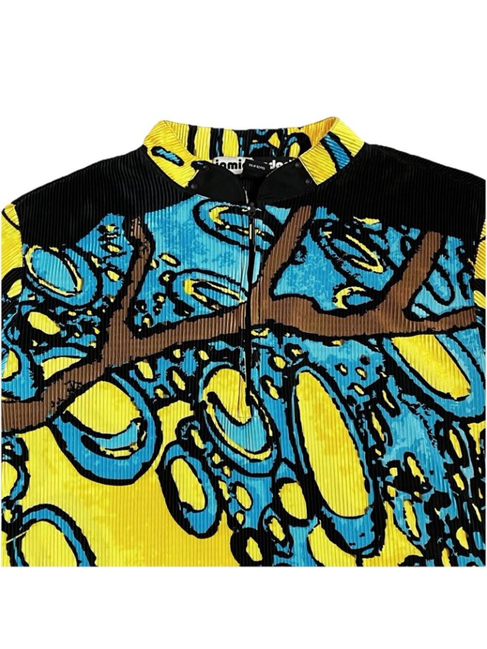 Jamie Sadock 1/4 Zip Crinkle Top SZ XL Abstract Geometric Multicolor Golf Sporty - Picture 3 of 7
